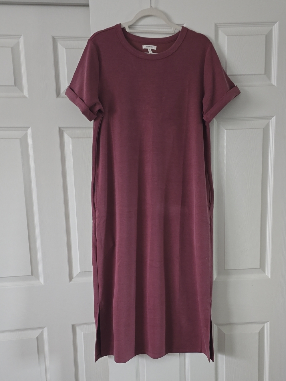 Maurices Dusty Mauve Crewneck Midi Dress